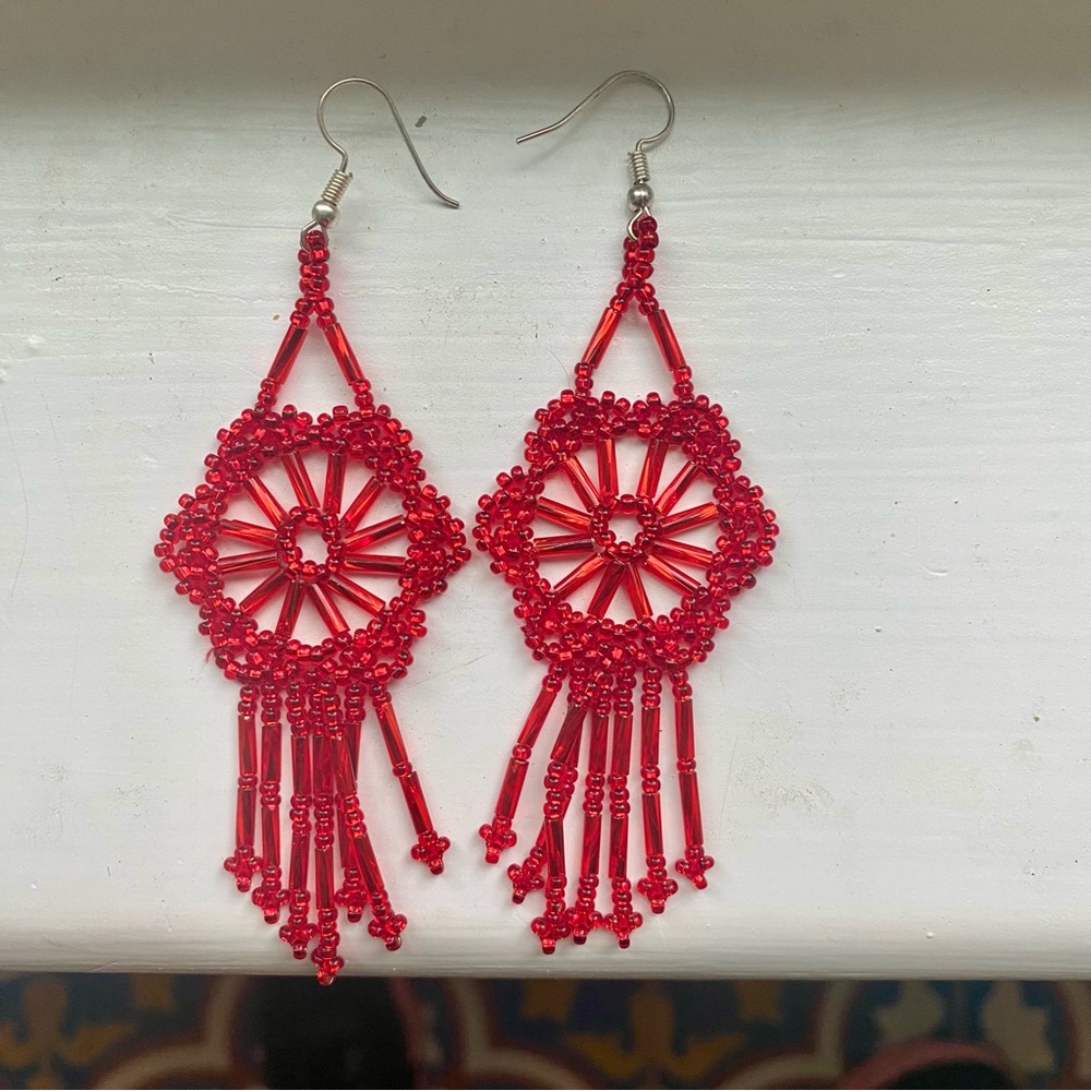 Romantic beaded earrings - Picture 6 of 7
